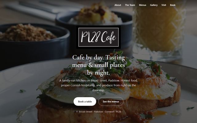 The PL28 Cafe website
